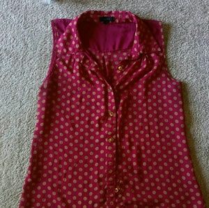 A Nine blouse. Soft silky burgundy and beige.